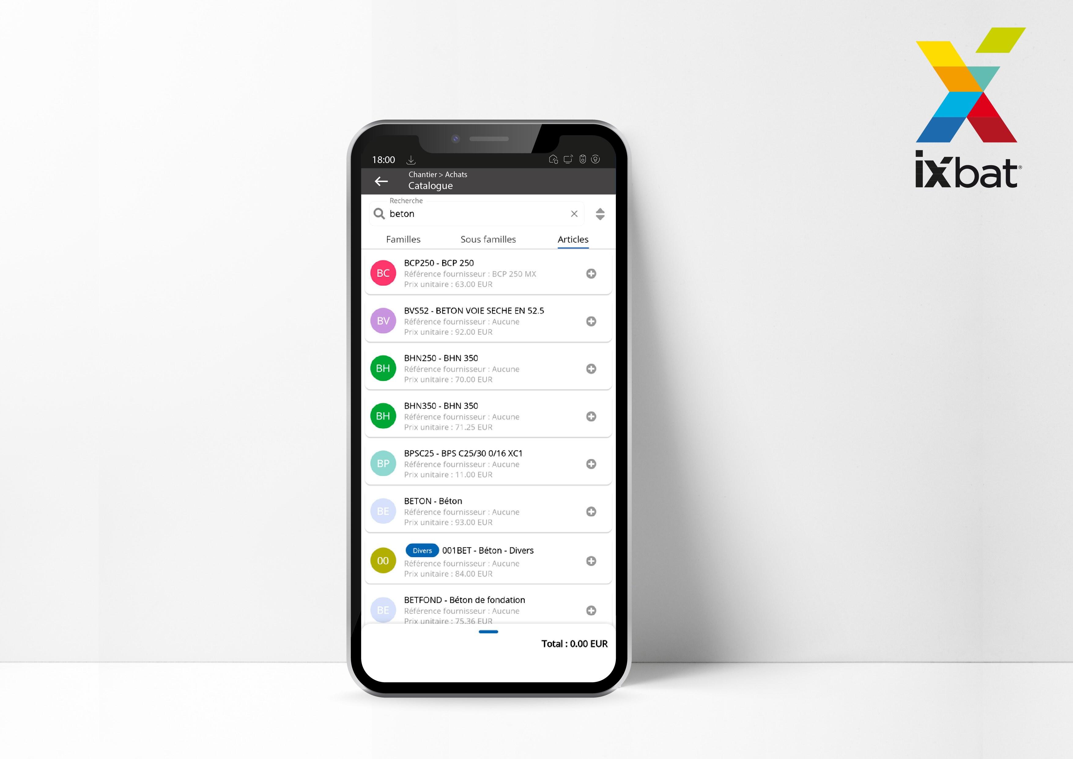 iXbat ERP - Application mobile demande / commande achat