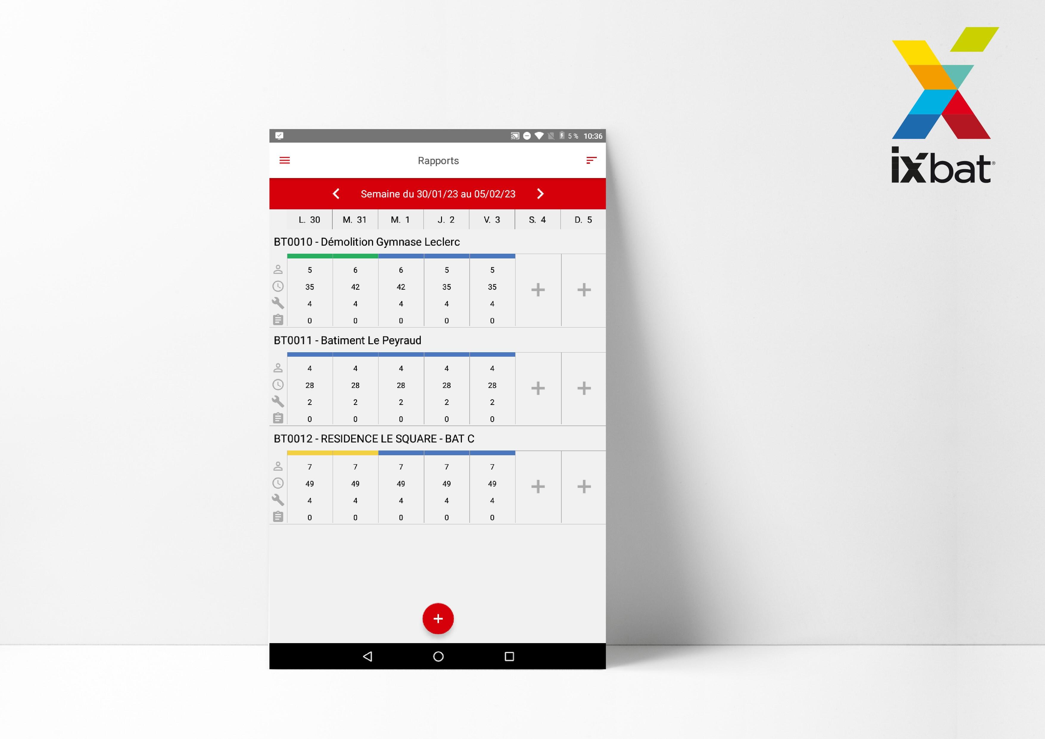 iXbat Suivi de Chantier - Application rapport pour chefs chantier