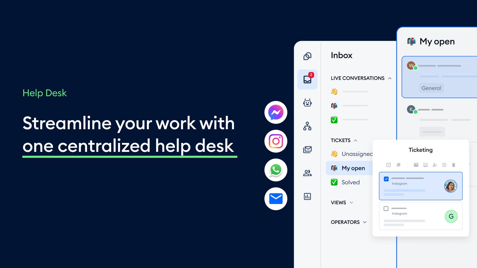 Tidio - Manage your workload from one dashboard