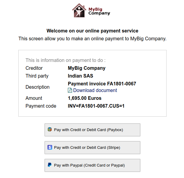 Paiement en ligne Paiement en ligne