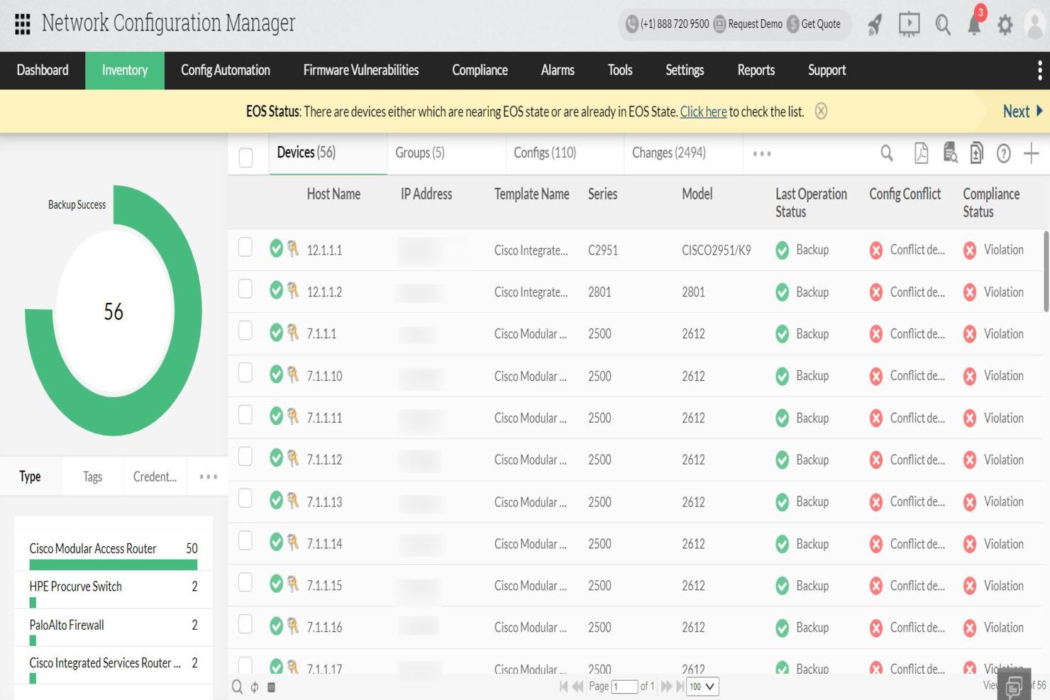 ManageEngine Network Configuration Manager - Inventory
