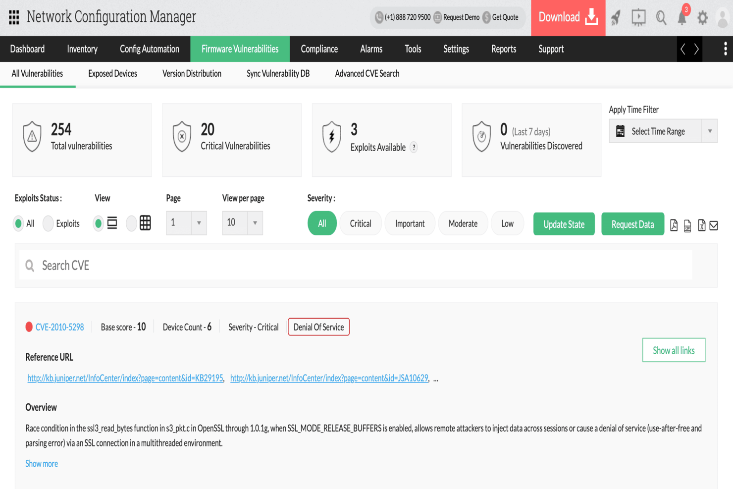 ManageEngine Network Configuration Manager - Vulnerabilities