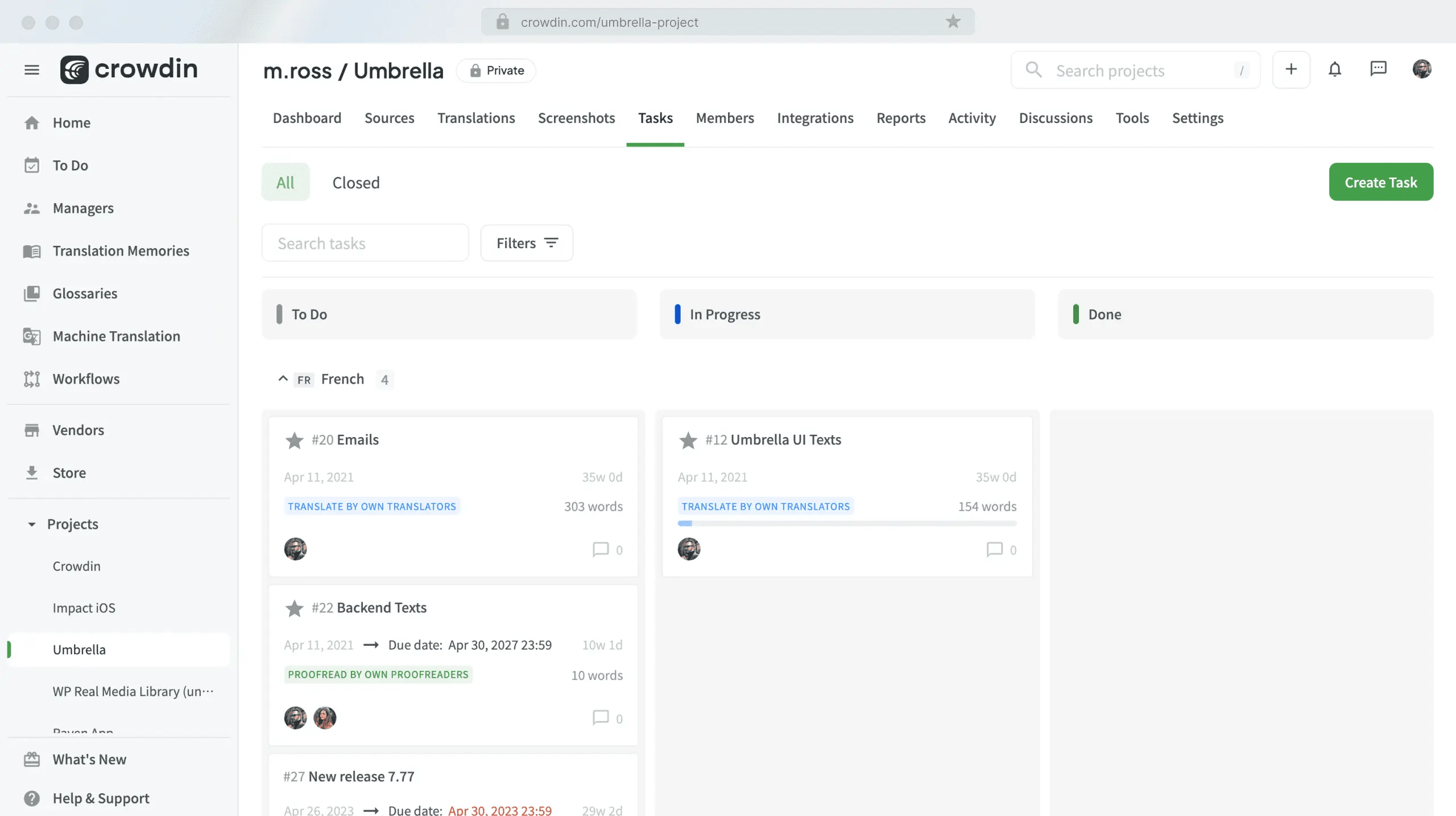 Crowdin screenshot