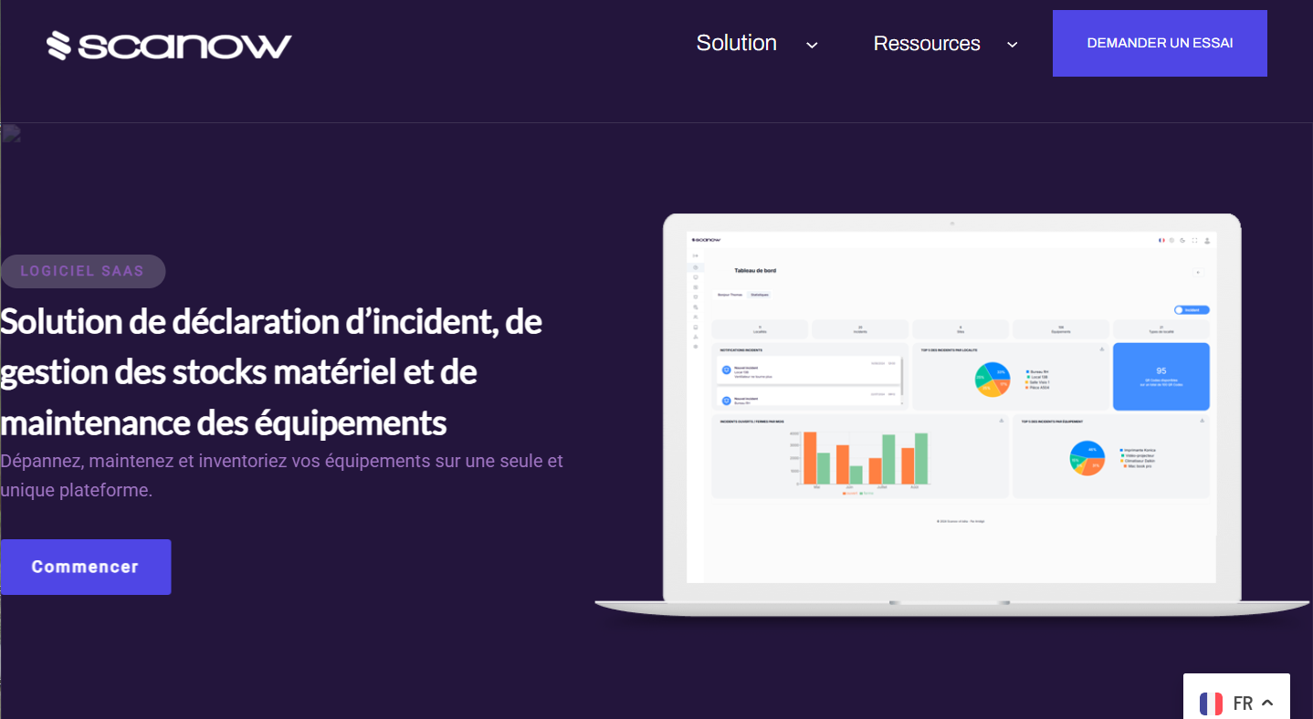 Scanow - La page d'accueil du site web