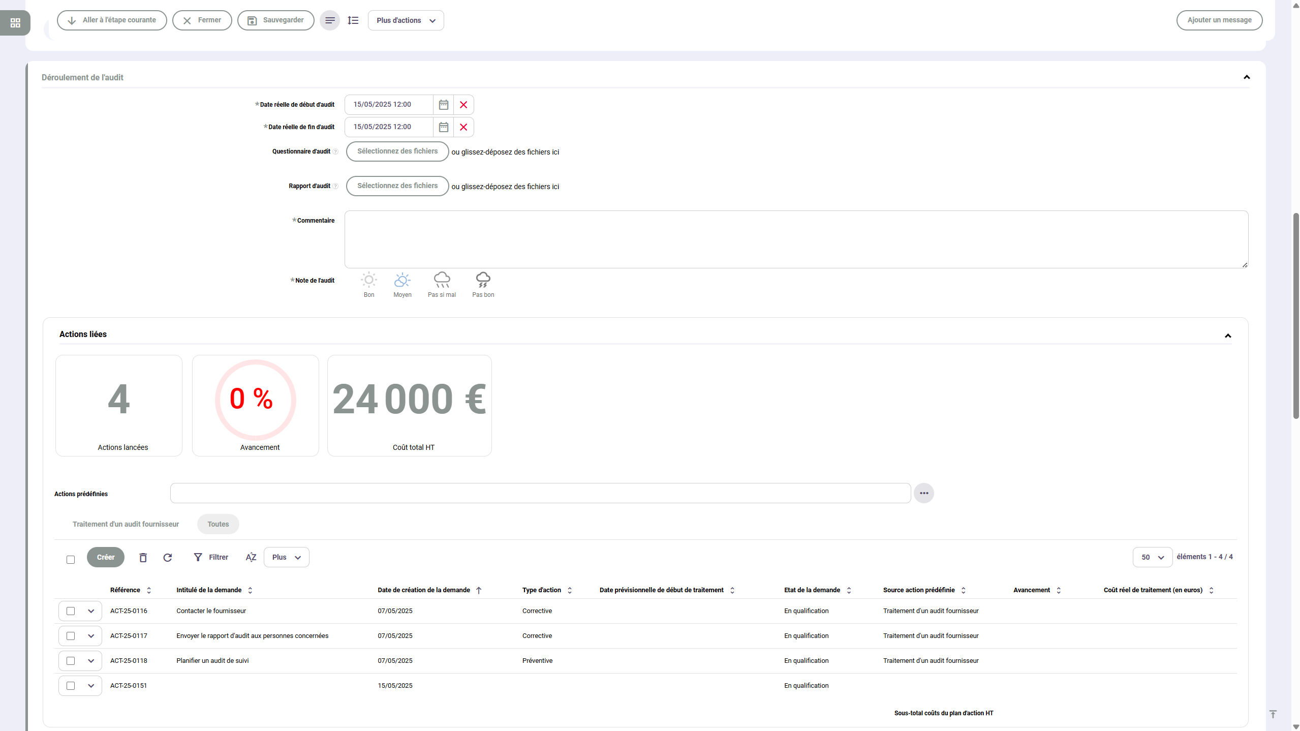 Visiativ Process Engine - procédure d'audit