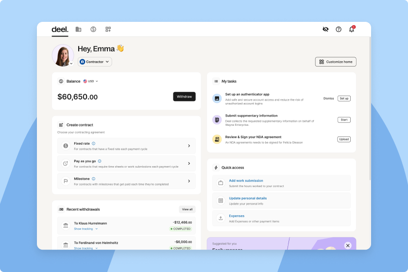 Deel Contractor screenshot