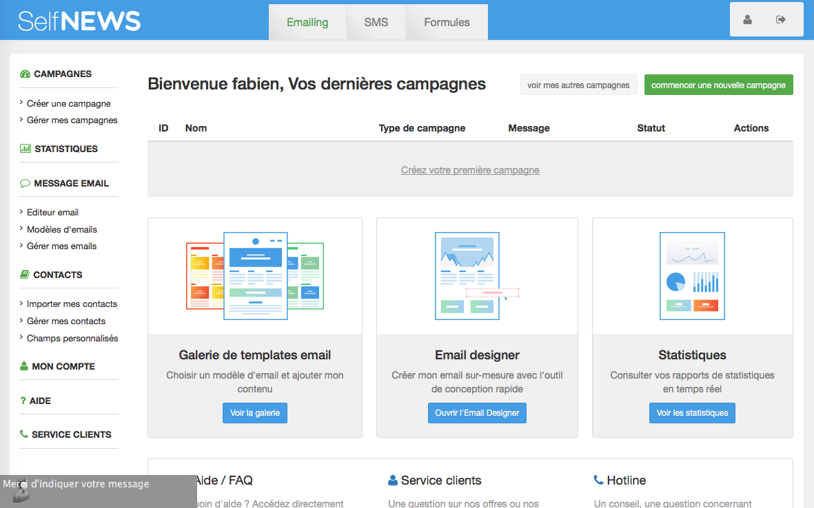 Self NEWS: Gestion des désinscriptions / Opt-out, Gestion de campagnes, Page de désinscription Self NEWS: Gestion des désinscriptions / Opt-out, Gestion de campagnes, Page de désinscription