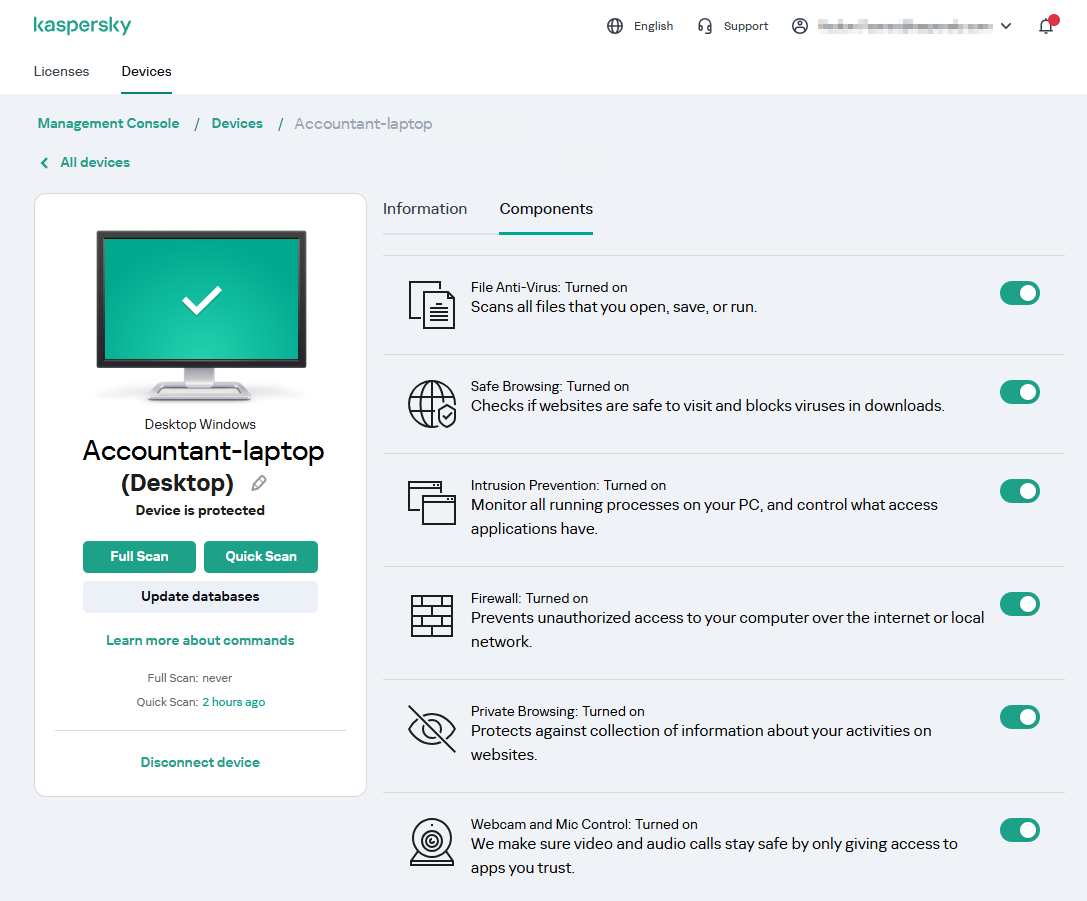 Kaspersky Small Office Security - Kaspersky Small Office Security Settings portal.