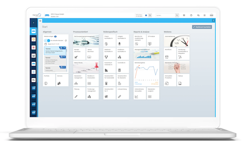 Diamant/4 - Flexible Funktionen, Workflows und nutzerzentriertes Design unterstützen im Arbeitsalltag, z.B. mit einem individuell auf die eigenen Bedürfnisse zugeschnittenes Start-Dashboard.