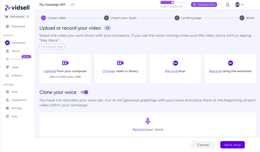 Vidsell - Personalized campaigns