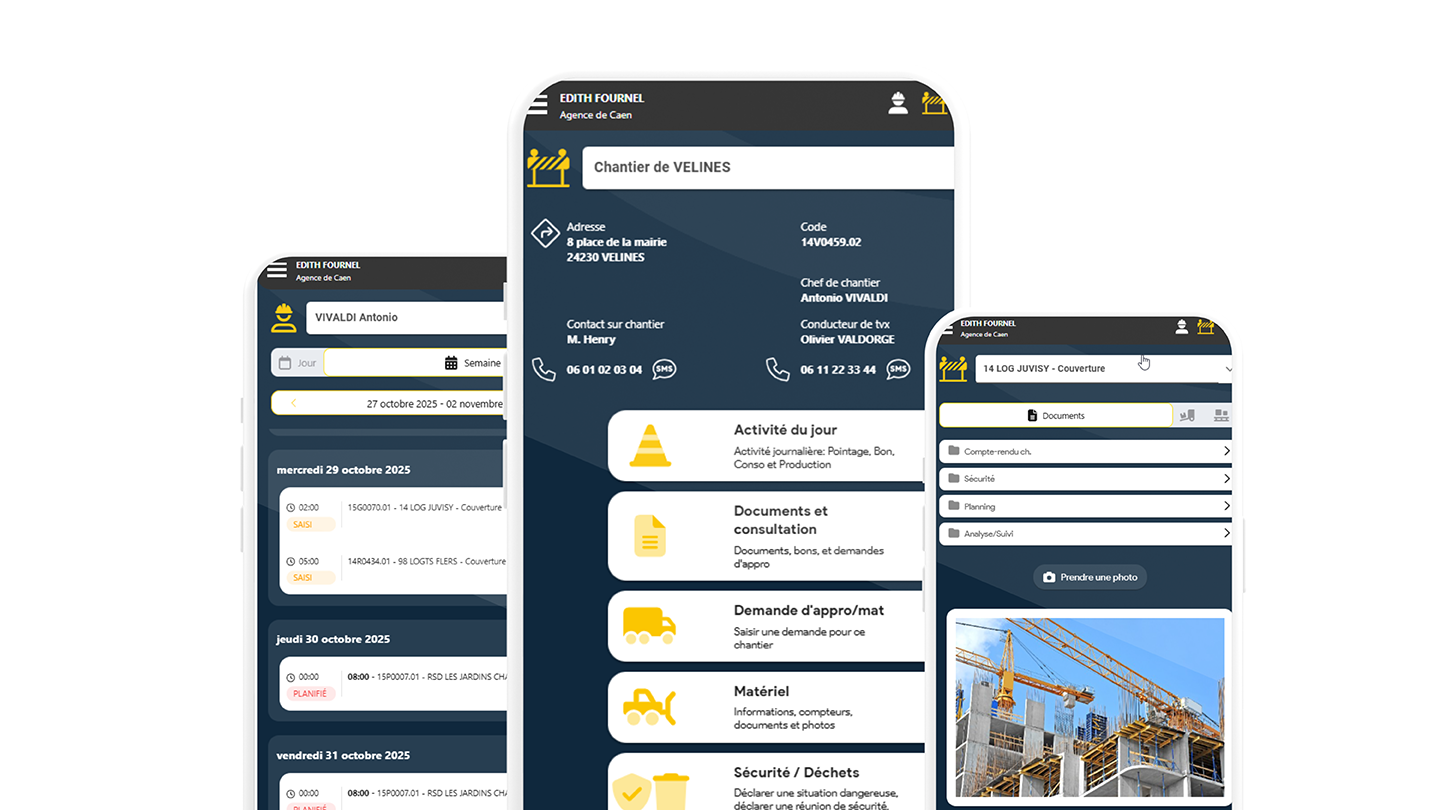 Optim'BTP - 3 écran de l'application Optim'BTP Mobil, votre allié sur le terrain