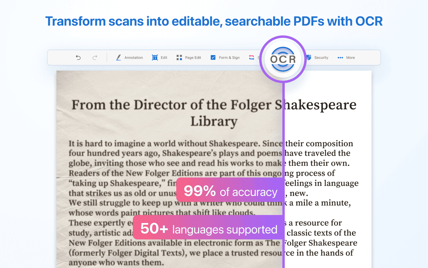 KDAN PDF Reader - Transform scans into editable, searchable PDFs with OCR