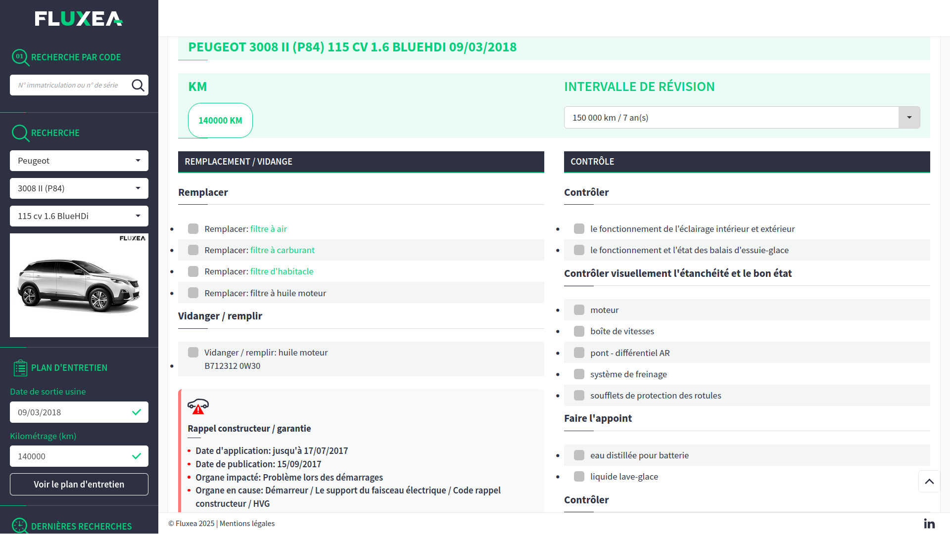 Fluxea - Pack Mandataire : Plan d'entretien