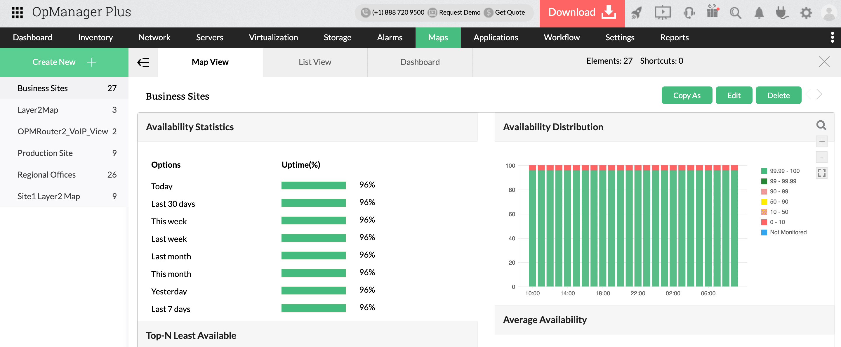 ManageEngine OpManager Plus - OpManager Plus Map View