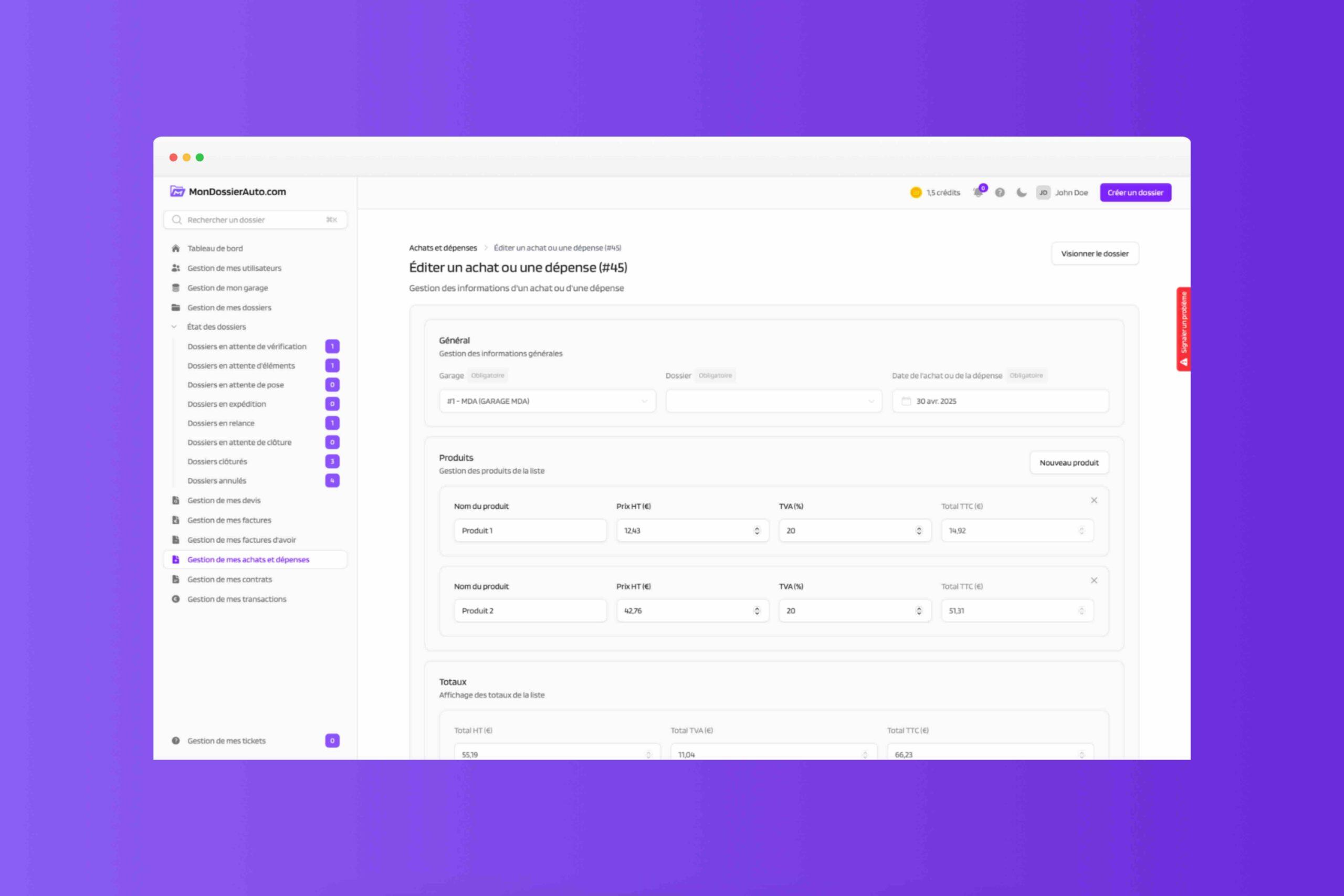 MonDossierAuto.com - Suivez vos frais par dossier, par véhicule ou par période. Vous gardez une visibilité complète sur votre rentabilité, et pouvez analyser facilement vos marges.