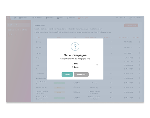 Salonkee - Marketingtools: SMS & Email Kampagnen
