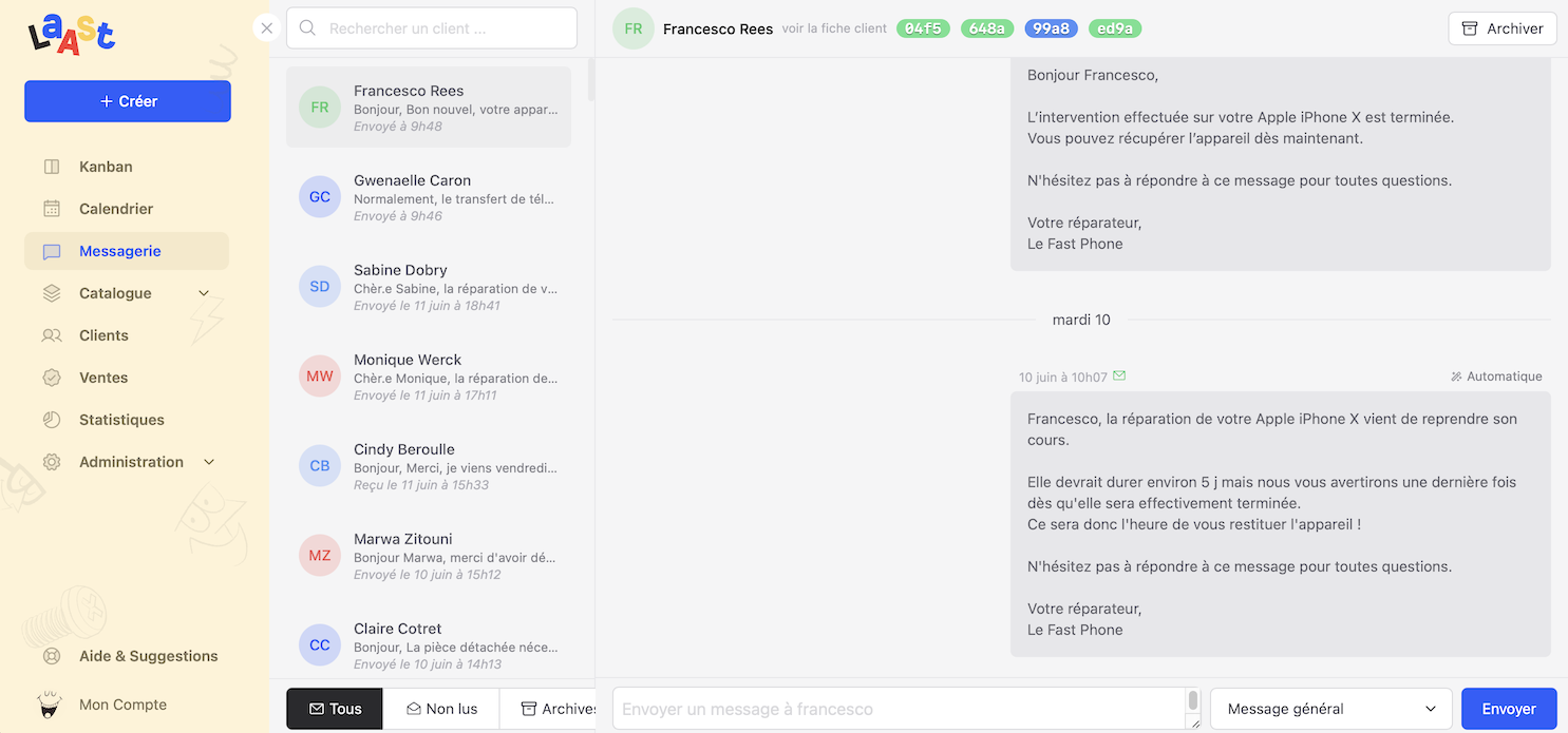 Laast.io - Centralisez les échanges avec vos clients et rassurez-les