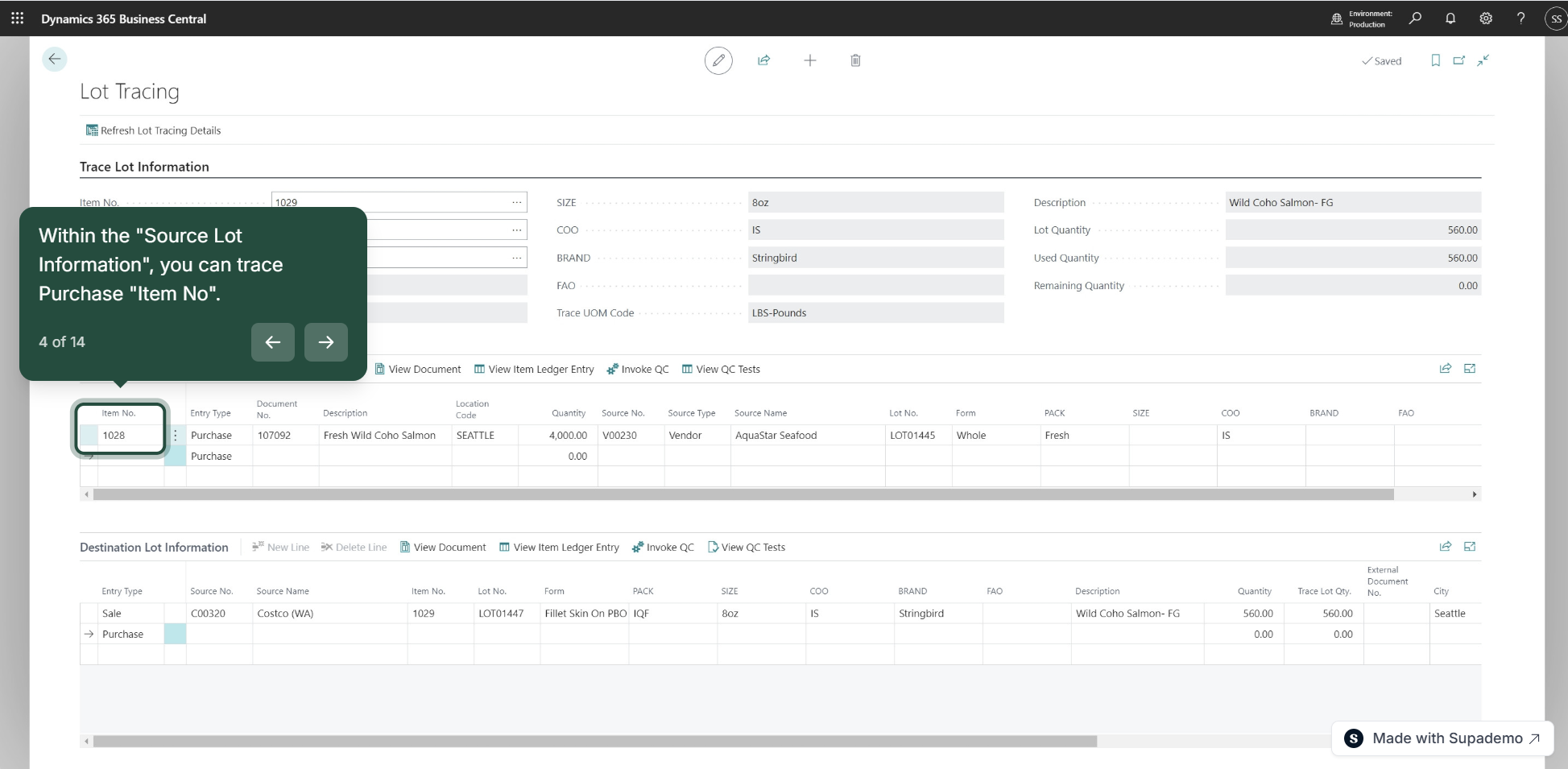 inecta Food ERP - inecta Lot Tracing