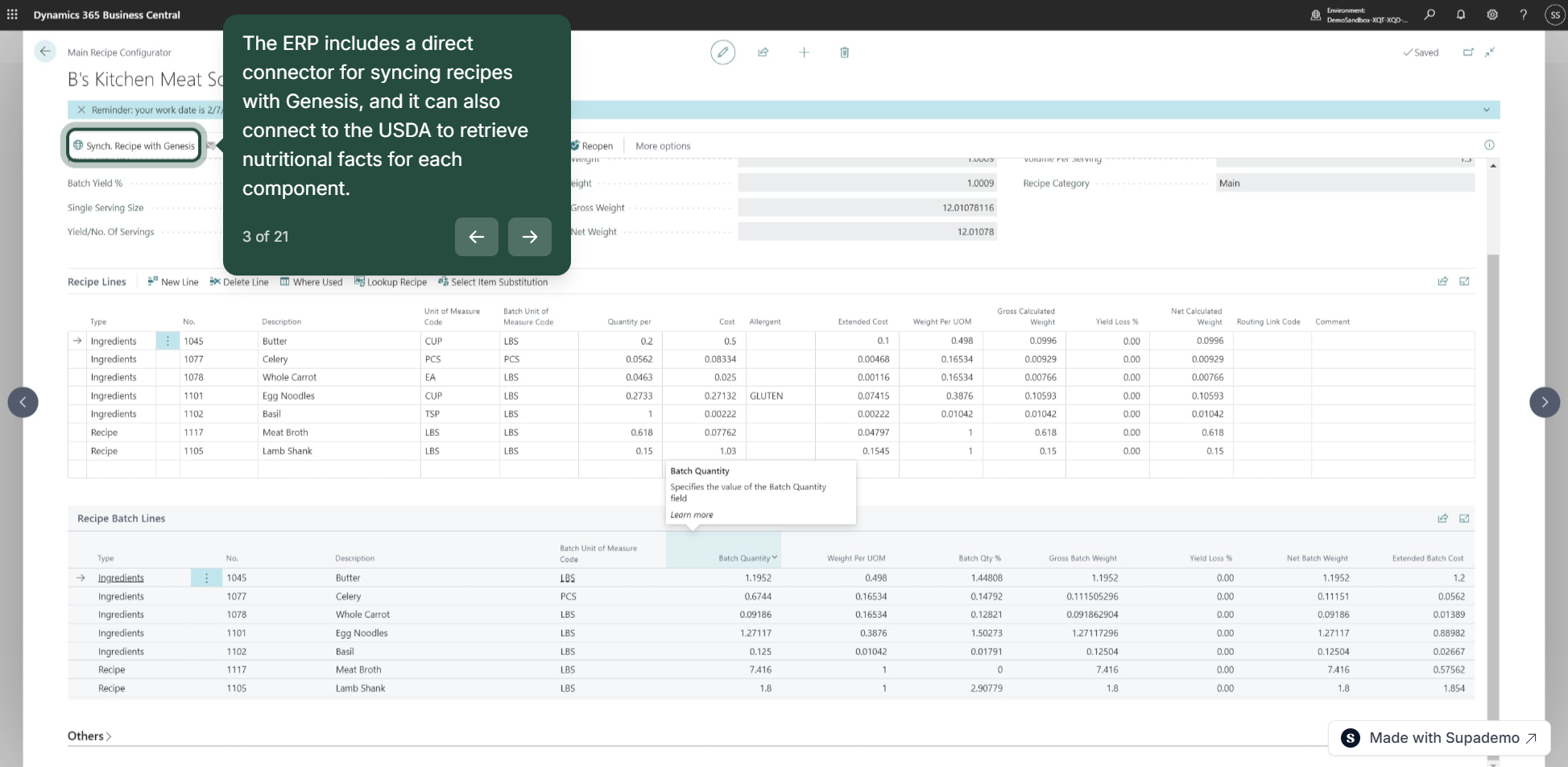 inecta Food ERP - inecta Recipe configurator