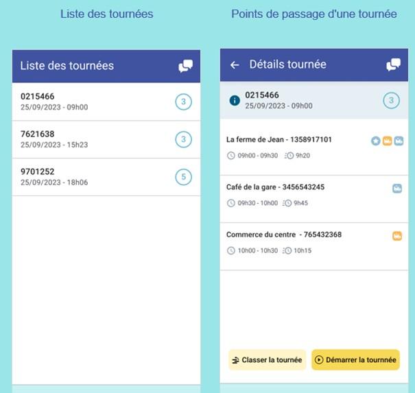 Harmonie Delivery Suite - Listing de tournées - Rayonnance