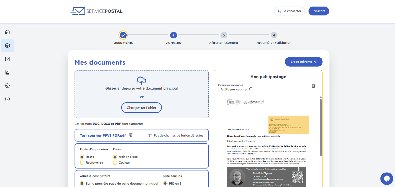 Service Postal - Visualisation en temps réel de votre courrier