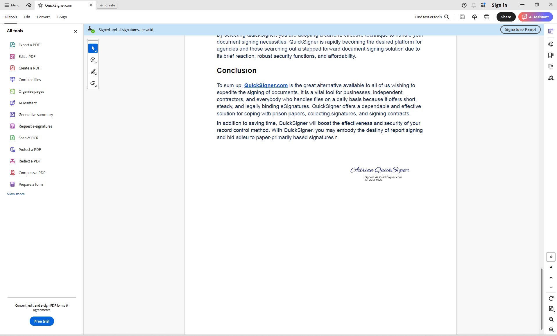 QuickSigner.com - Verified e-signatures