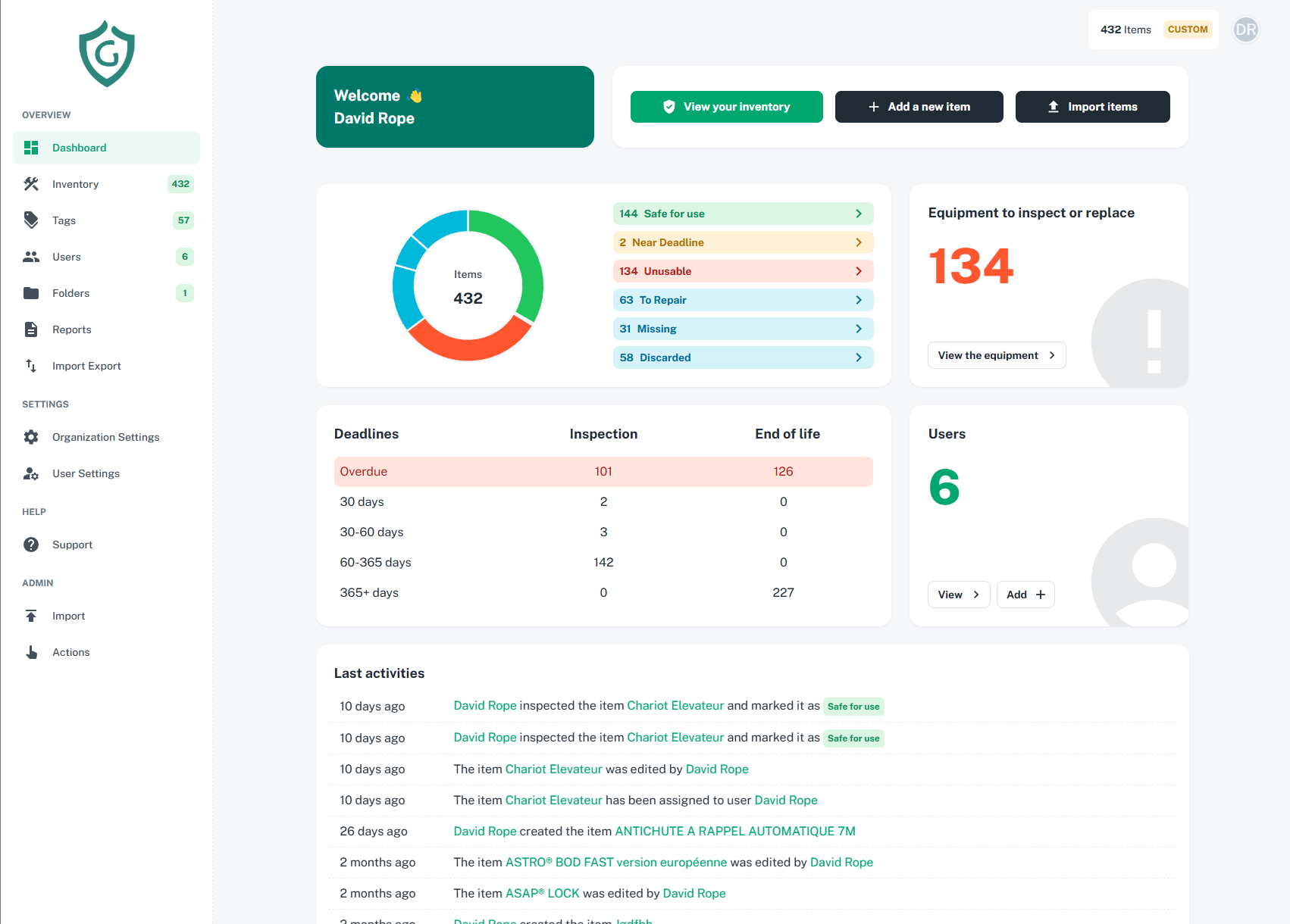 GearTracker screenshot