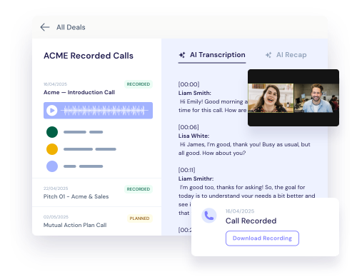 dealday - Track meeting recordings and create a truely mutual timeline with your buyer