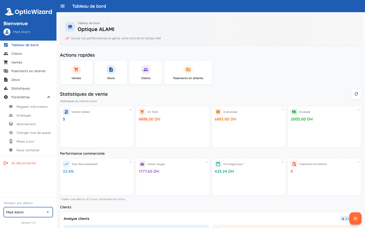 OpticWizard - Application en ordinateur