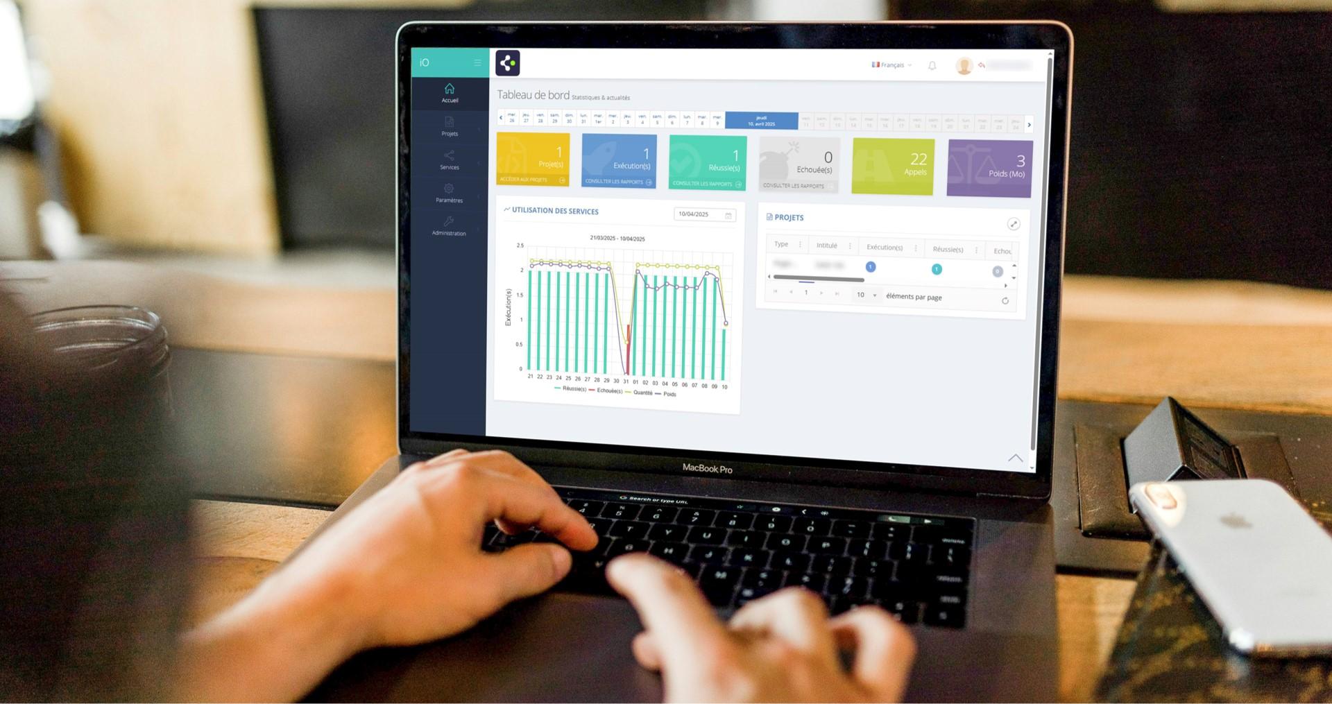 API iO - Console de pilotage des connecteurs