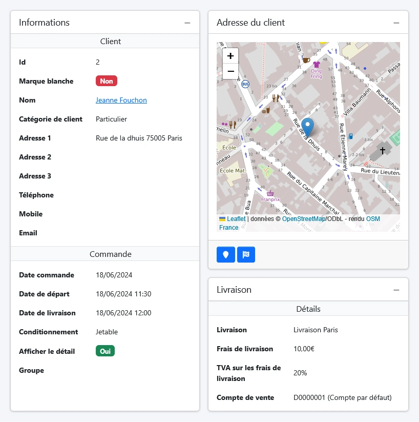 EventDesigner - Détails d'une commande