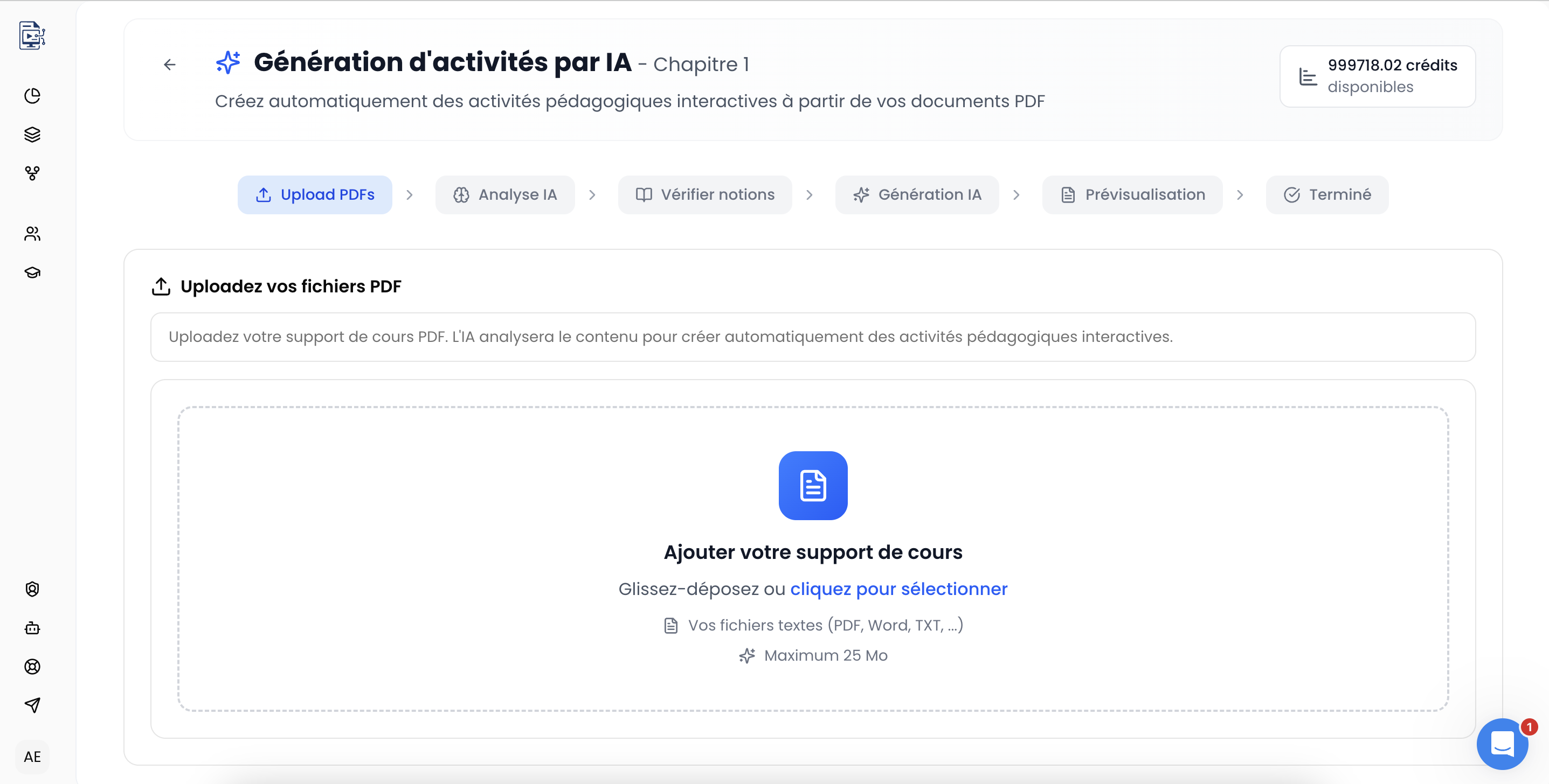 EdBuild AI - Déposez vos documents