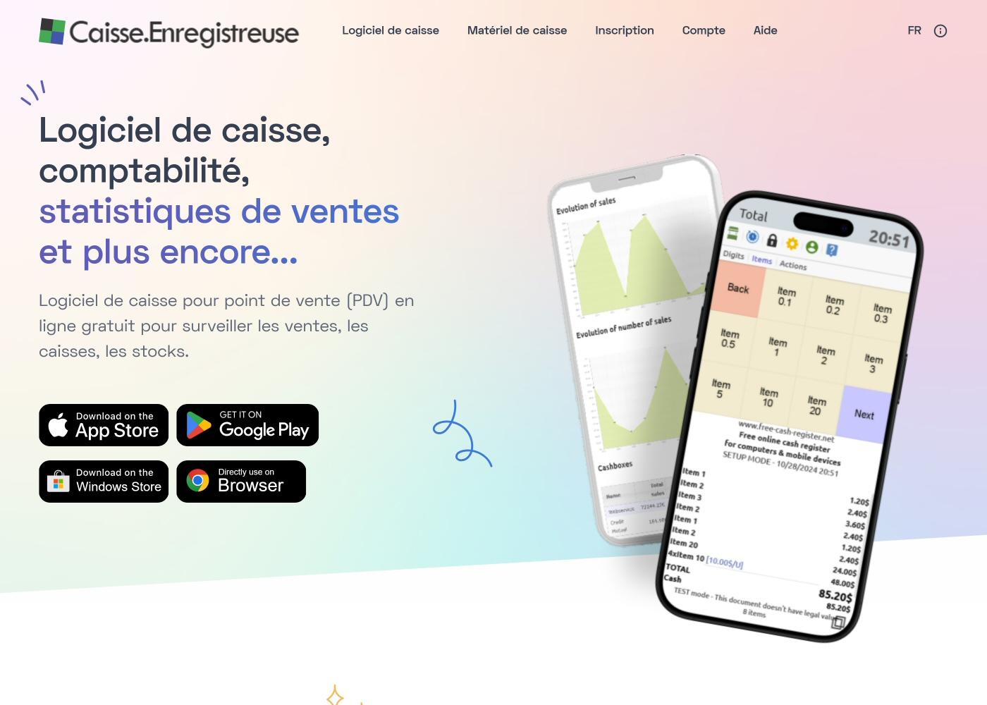 Caisse.enregistreuse.fr - Gérez vos ventes, vos clients, vos campagnes marketing, vos expéditions, livraisons...