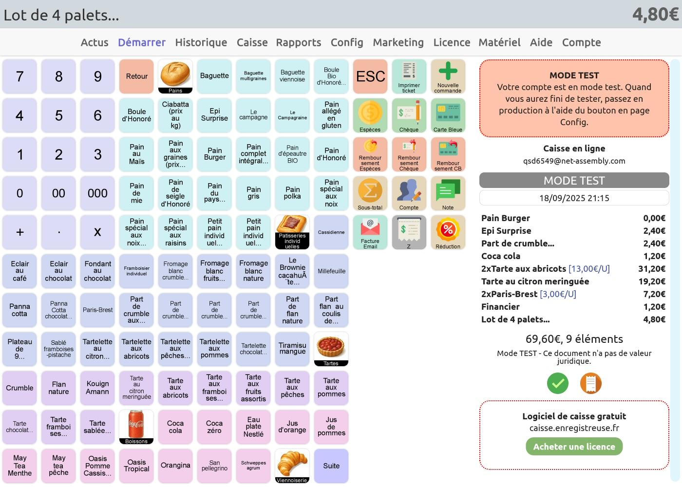 Caisse.enregistreuse.fr - Une interface simple, classique, et performante