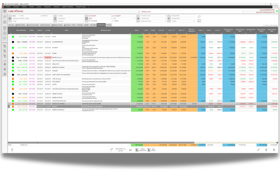 WHY Efficience - Base de données clientes - Liste des Affaires