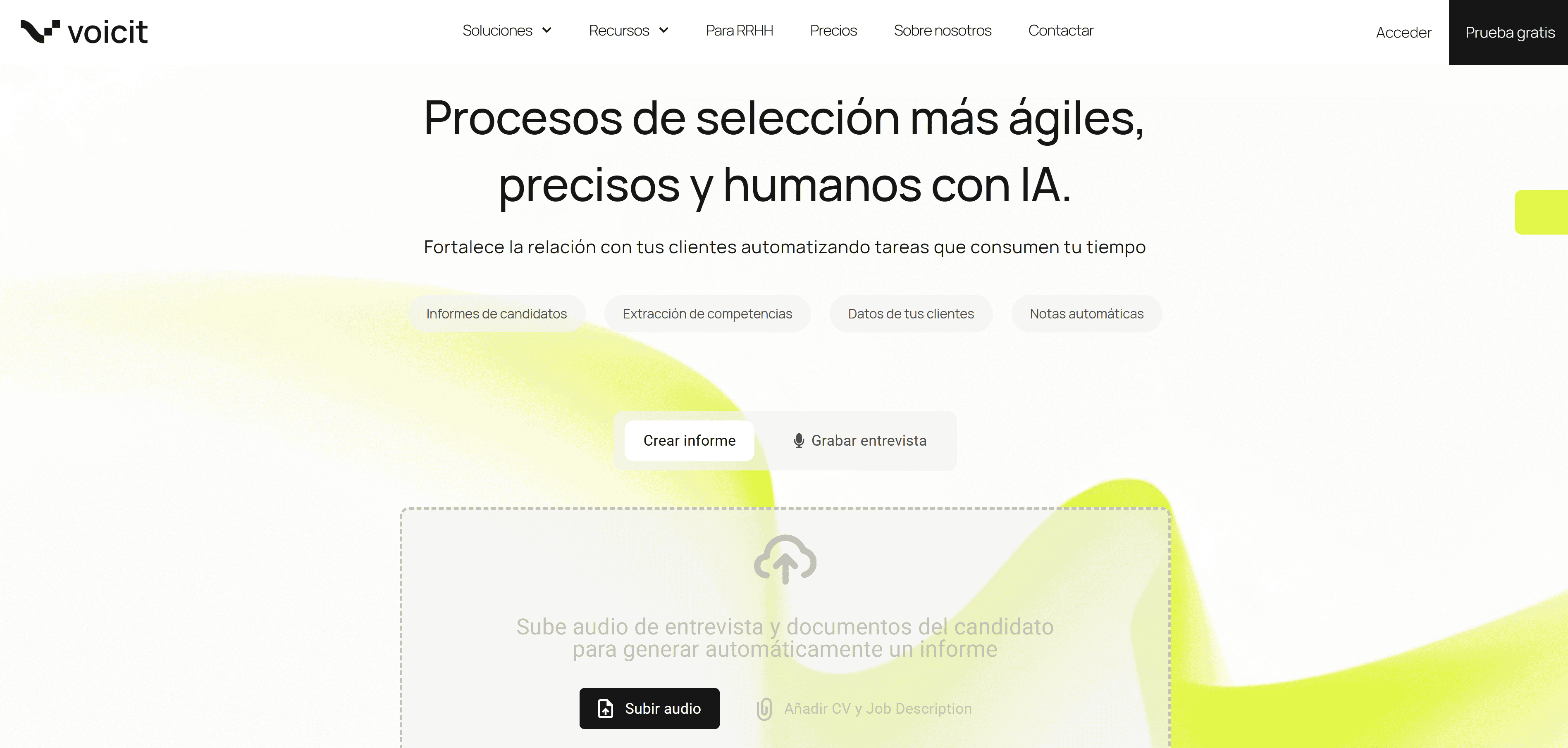 Voicit - Landing page