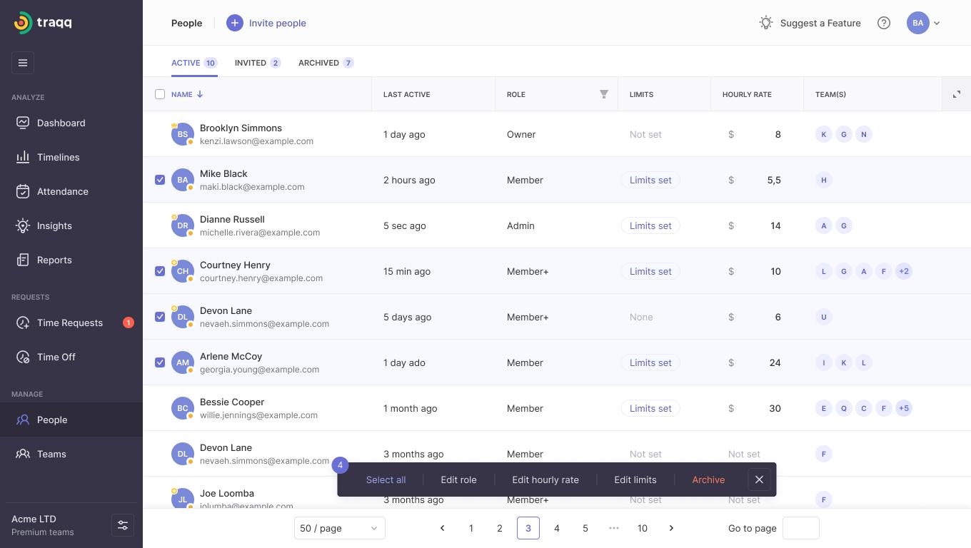 Traqq - Track employee schedules, availability, and performance across projects and tasks