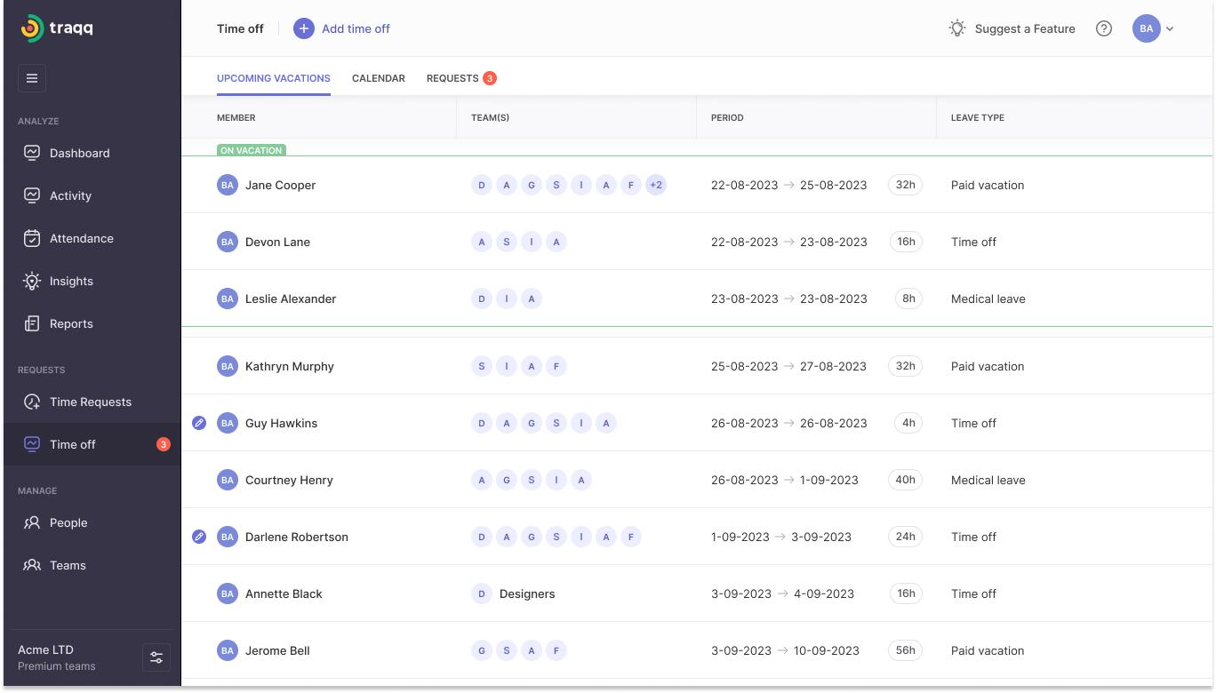 Traqq - Manage and track employee attendance
