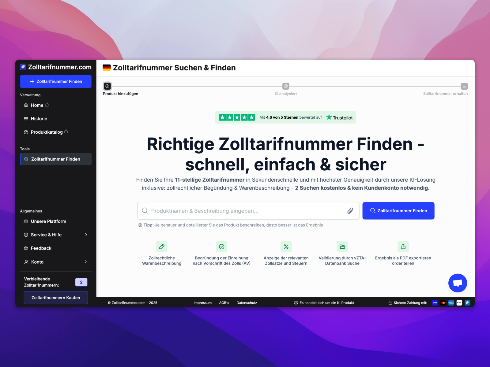 Zolltarifnummer.com - Zolltarifnummer.com Demo