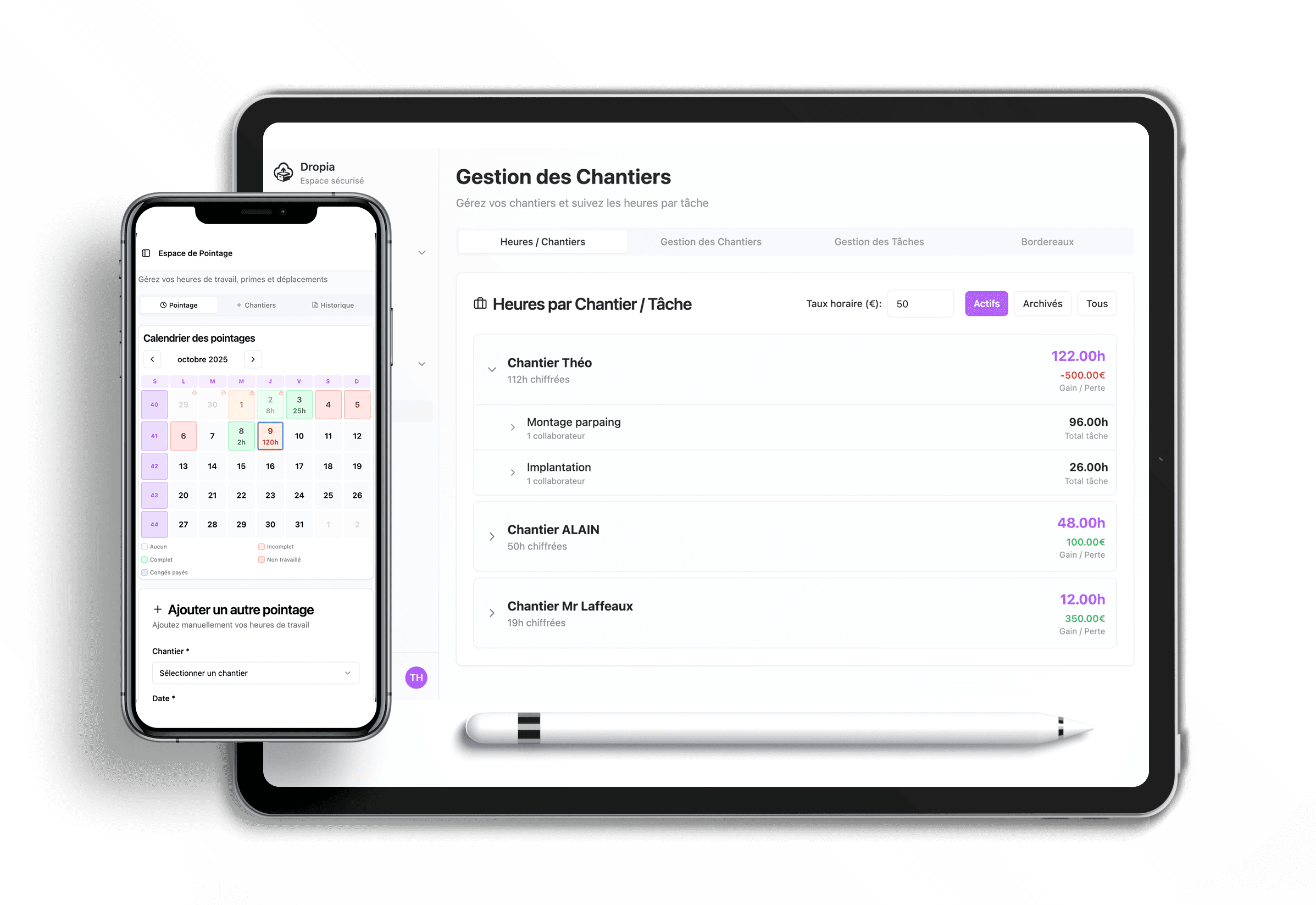 Dropia.io - Vue Mobile et Ipad