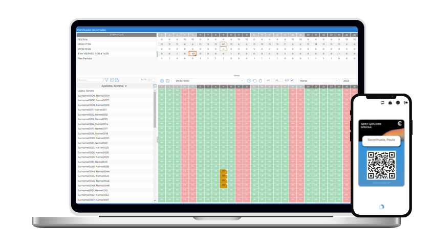 netTime one - Calendario  y mySpec virtual card