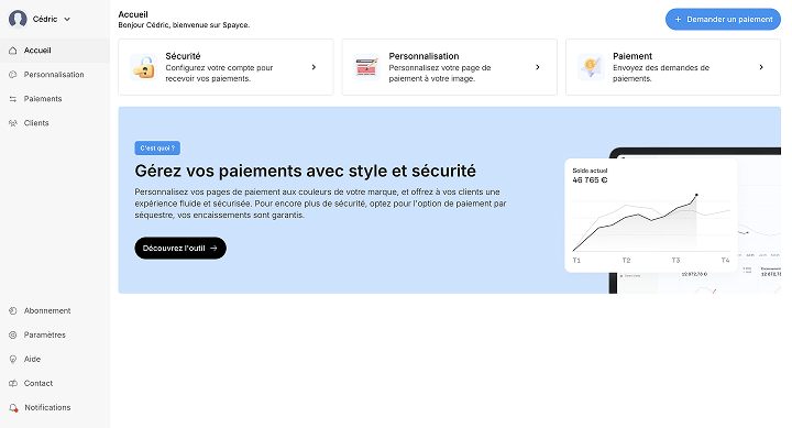 Spayce - Dashboard - Home