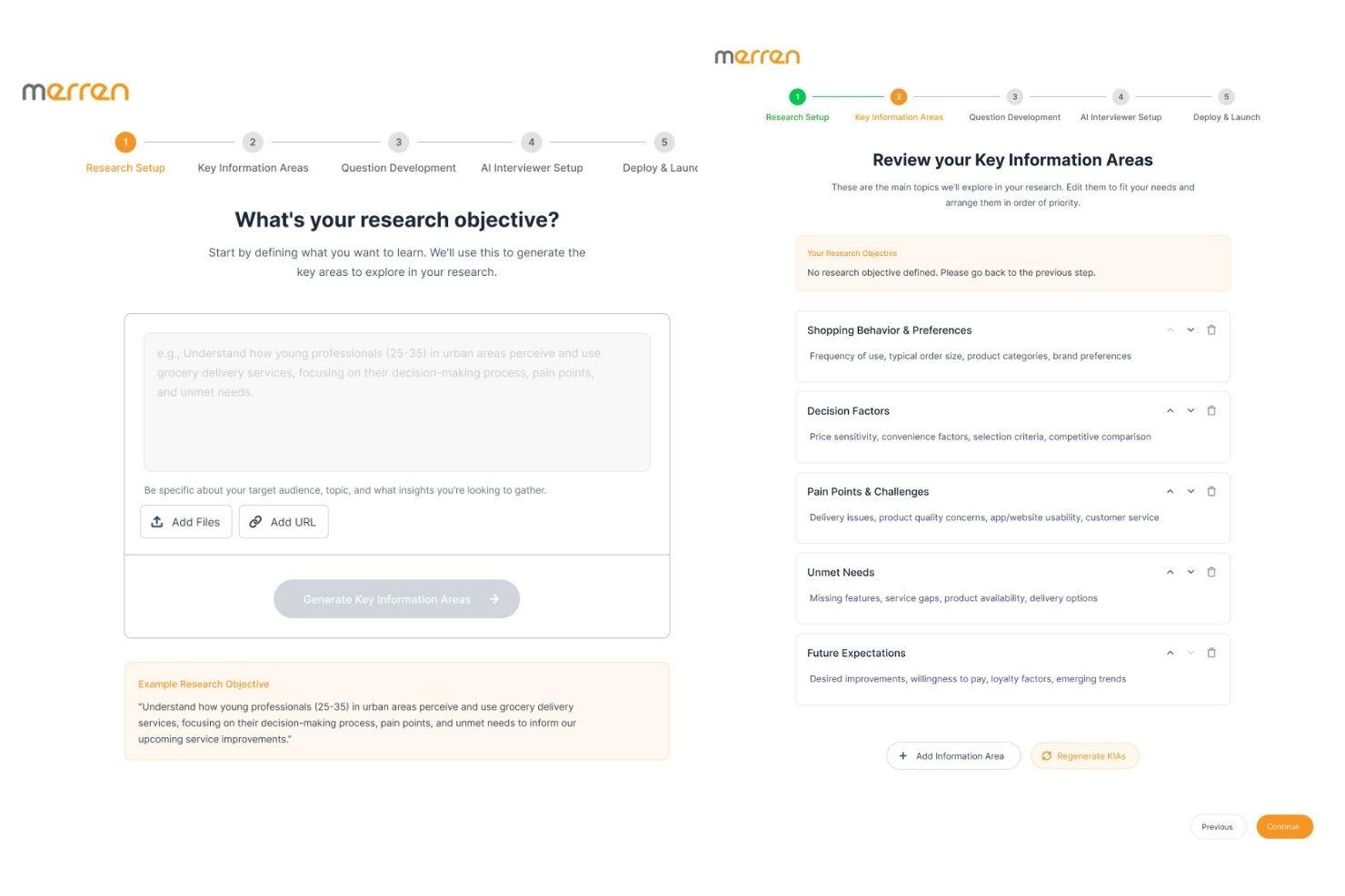 MERREN - AI LED CUSTOMER RESEARCH tool