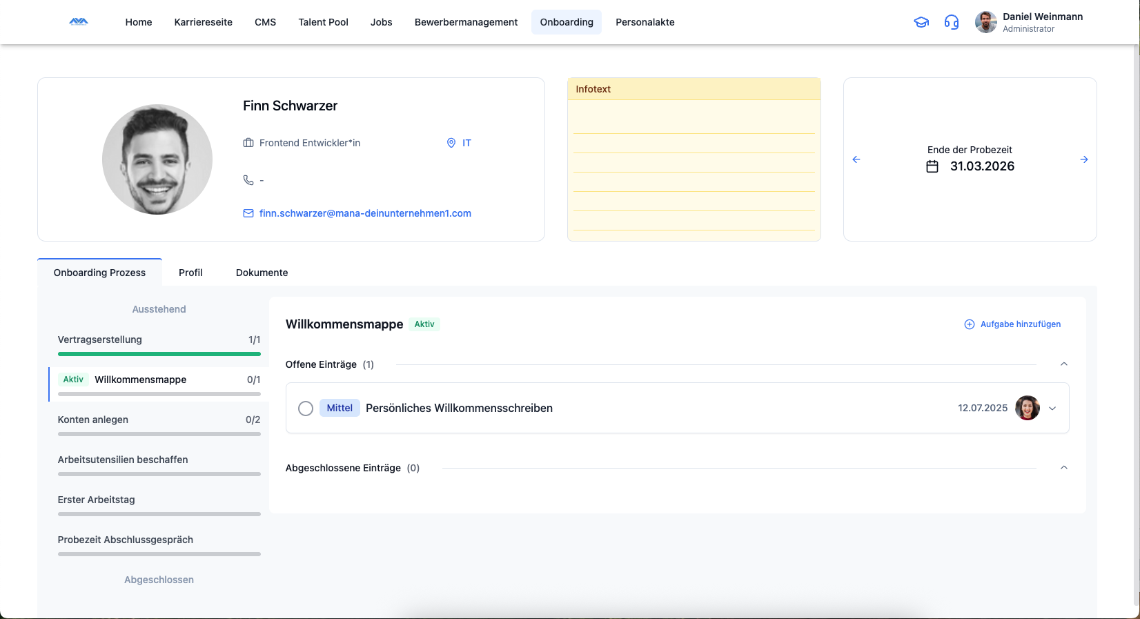 mana HR - Onboarding