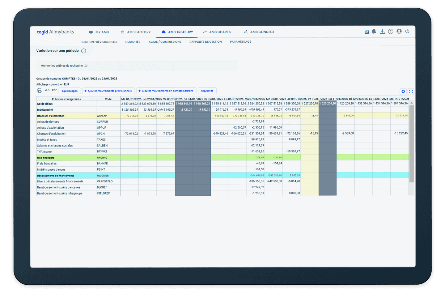 Cegid Allmybanks - Trésorerie groupe