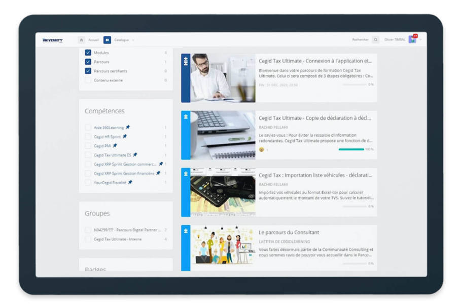 Cegid Tax Ultimate - Parcours pédagogiques et digitaux