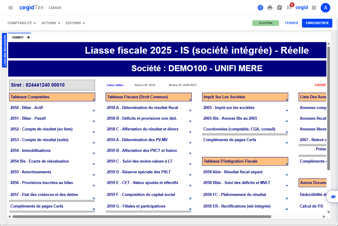 Cegid Tax Ultimate - Liasse fiscale