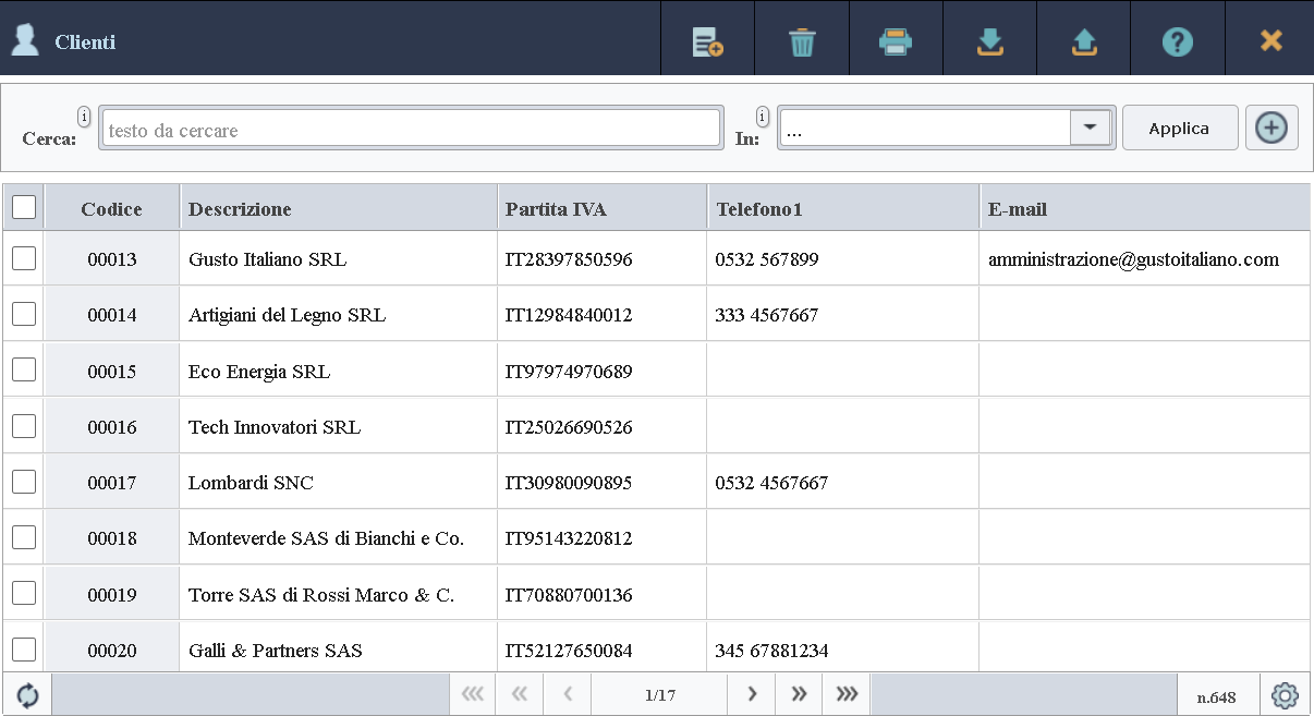 Phrometeo - Scheda Clienti