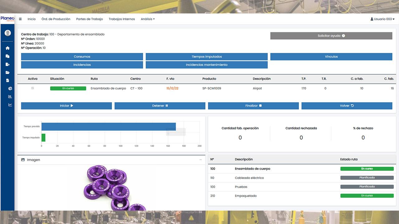 Planeo Fabricación - Orden de fabricación