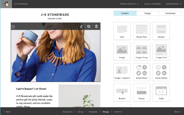 MailChimp - Editeur WYSIWYG d'email responsive